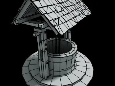 Medieval Water Well Low-poly 3D model