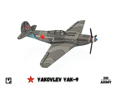 Yakovlev YaK-9 scalemodel - scale 1-44 3D print model