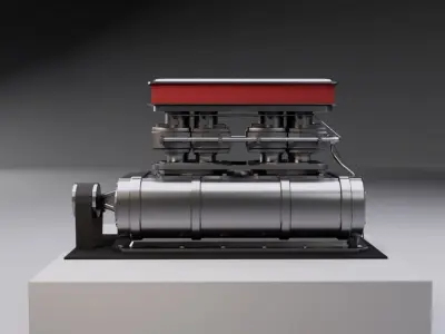 Supercharger type E Low-poly 3D model