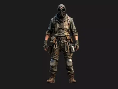 Dystopian Explorer Low-poly 3D model