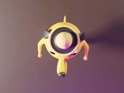 Doggy banana wearing hat Free low-poly 3D model