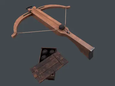 Pack crossbow bomb box Low-poly Low-poly 3D model