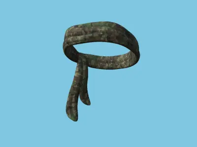Forest Camouflage Bandana - Military Character Design Low-poly 3D model