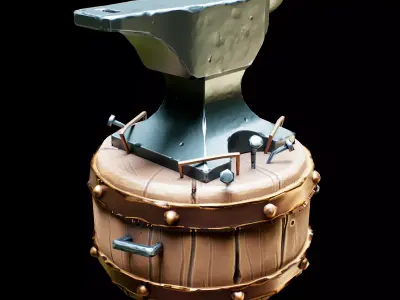 Anvil PBR low-poly 3D model PBR Game ready for Unreal Engine Low-poly 3D model