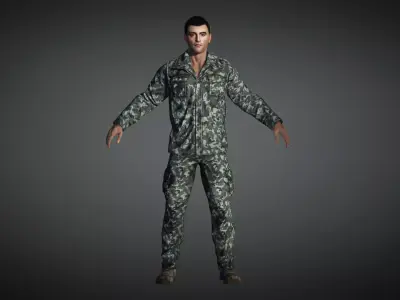 AAA Military Male Character 09 Low-poly 3D model