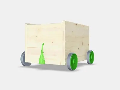 FLISAT Toy storage with wheels Low-poly 3D model