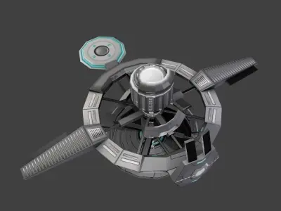 Low poly Space Station Low-poly 3D model
