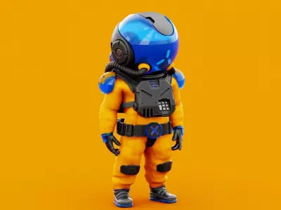 TOON ASTRONAUT F-2 RIGGED 3D model
