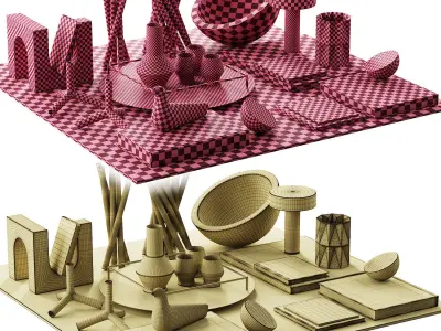 Living Decor Set Accessories For The Coffee Table vitra bird 01 3D model