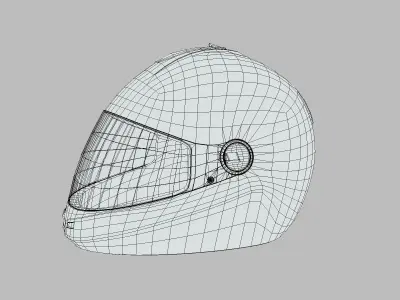 Superbike Helmet Low Poly PBR Realistic Low-poly 3D model