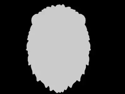 Majestic Lion Head Sculpture Relief 3D print model