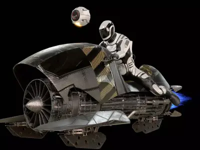 Sci Fi JetBike Rider Low-poly 3D model