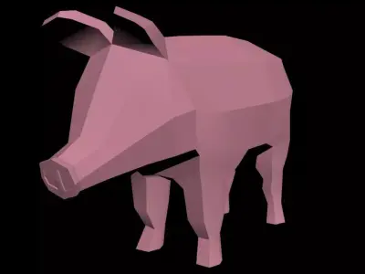 Lowpoly Farm Animals Low-poly 3D model