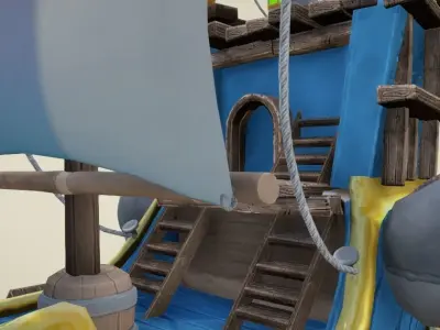 Flying Royal Ship Low-poly 3D model