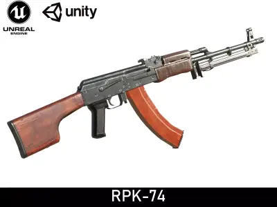 RPK-74 ak - rifle Low-poly 3D model