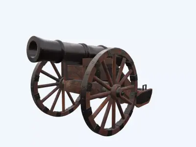 Medieval Powder Cannon Low-poly 3D model