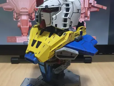 rx-78-7-gundam-bust-1 gundam statue 3D print model