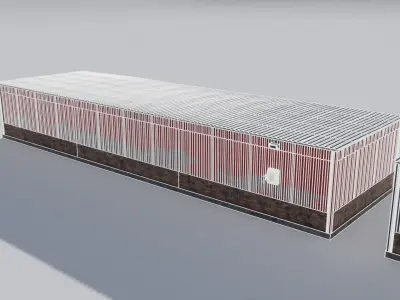 Small Industrial Utility Garage 4K and 2K Low-poly 3D model