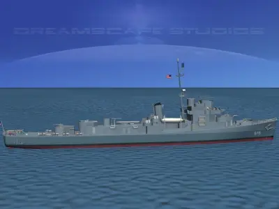 Destroyer Escort DE-578 USS Robert I Paine 3D model