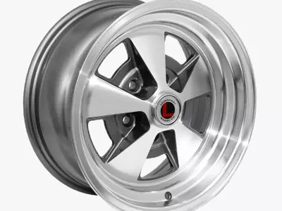 Legendary Wheel Co Flat 5 Alloy Wheel Charcoal Machined Low-poly 3D model