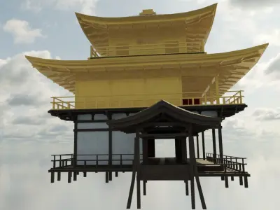 Kyoto Golden Palace Low-poly 3D model