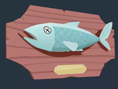 Toon Talking Fish Prop Low-poly 3D model