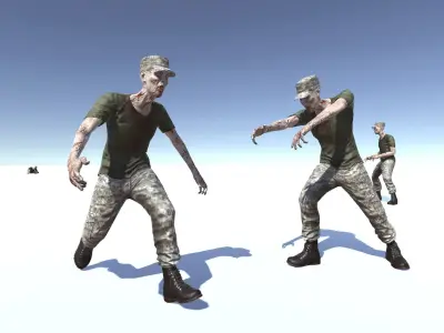 Military Zombie Low-poly 3D model purchase