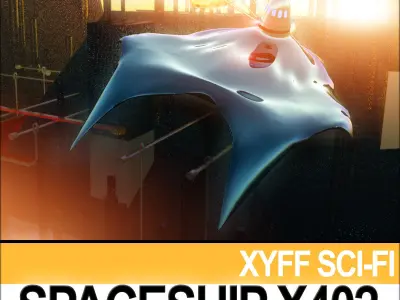 Spaceship X402 Fighter 3D model