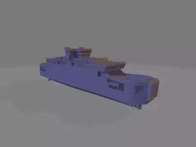 Ferry ro-ro ship miniature 3D print model