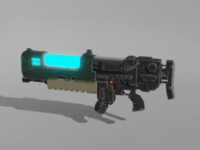 Plasmagun gun with light Free 3D model