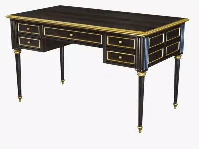 Ebonized Antique French Louis XVI Desk 3D model