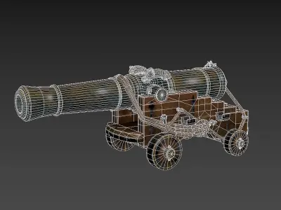 Navy cannon for ships 3D model