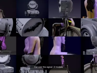 Cat over the signal 3D Model Collection
