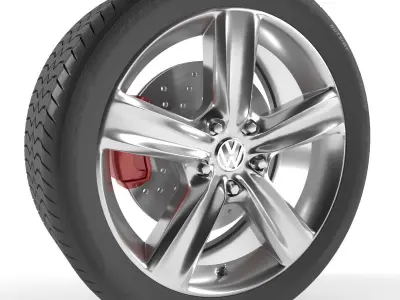 Volkswagen Touareg Hybrid Wheel Free 3D model