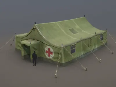 Military Tent 01 FourLiveries Low-poly 3D model