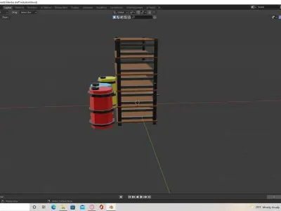 Industrial shelf Low-poly 3D model