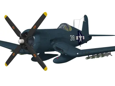 Chance Vought F4U-4 Corsair 3D model