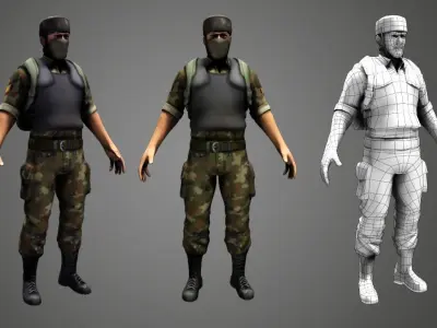 Soldier leather steering wheel cover Low-poly 3D model