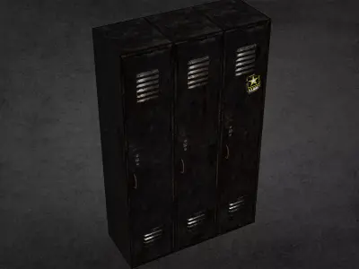 Game Ready Metal Locker Low-poly 3D model
