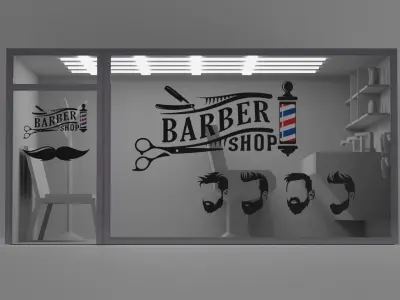 Barber Shop - Low Poly Low-poly 3D model