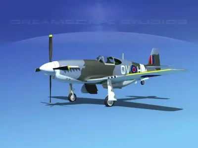 North American Mustang X RAF V02 3D model