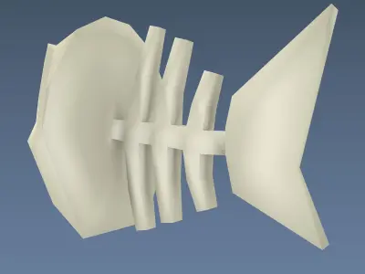 Cartoon low-poly fish skeleton Low-poly 3D model
