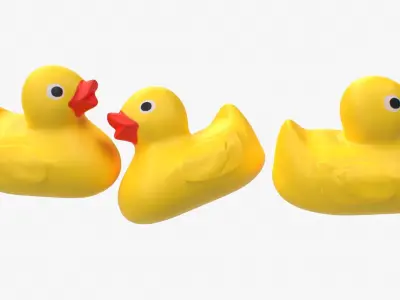 Rubber Duck in yellow Low-poly 3D model
