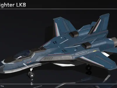 Scifi Fighter LK8 Low-poly 3D model