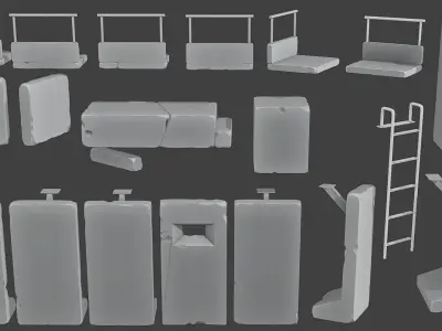 Concrete Wall Base Pack 1 3D print model