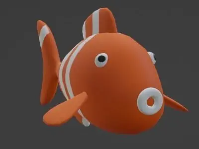 Clownfish Low-poly 3D model