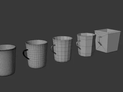 Cups Models Free low-poly 3D model