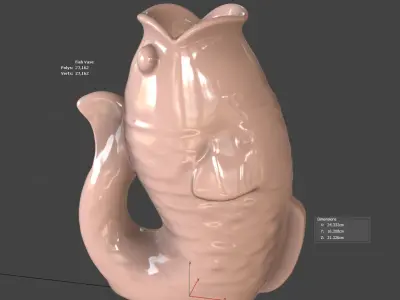 Fish vase decoration 3D model
