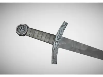 middle ages sword Low-poly 3D model