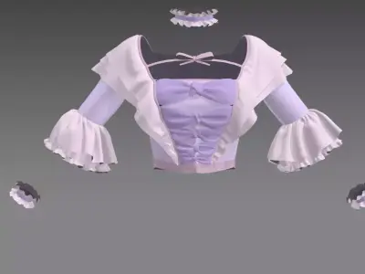 victorian dress top part 3D model